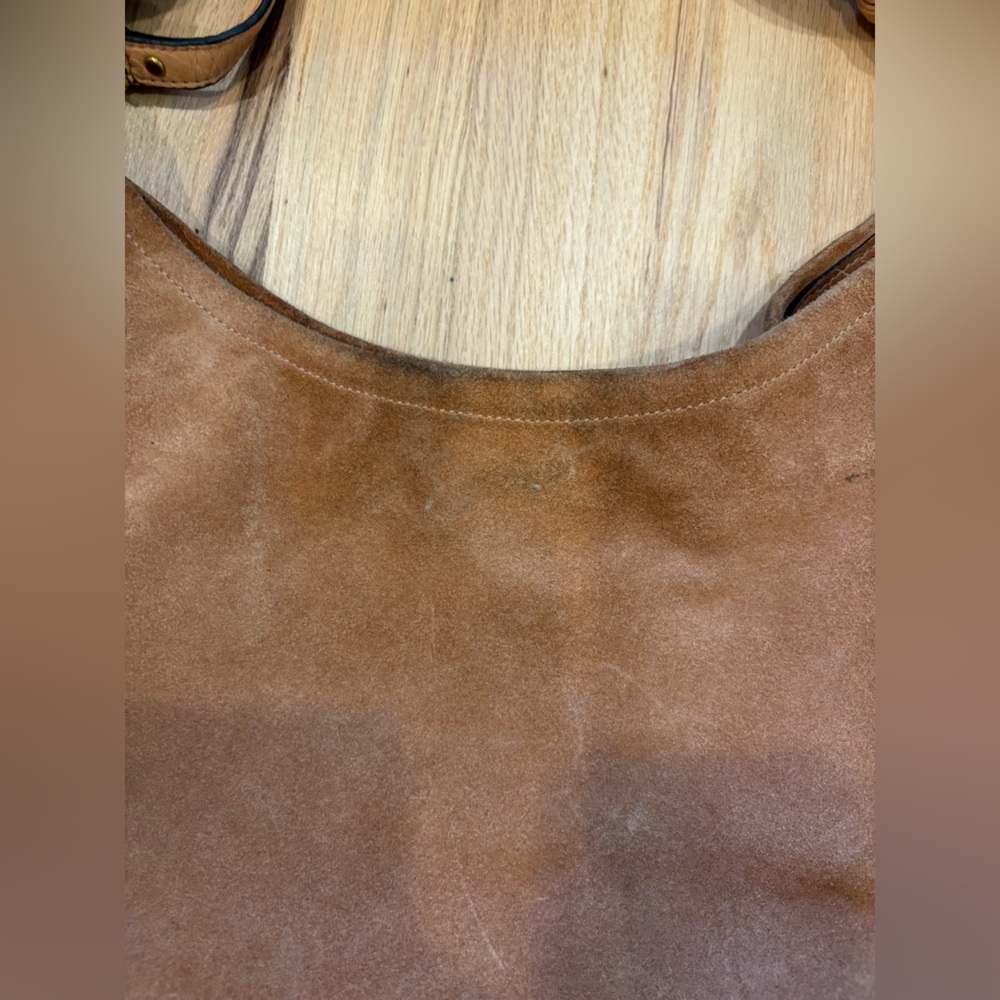 Stuart Weitzman brown suede leather shoulder or crossbody bag - Picture 7 of 13